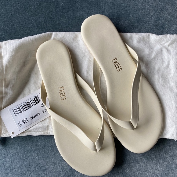 TKEES Shoes - TKEES Cream Minimalist Flip Flop Sandals